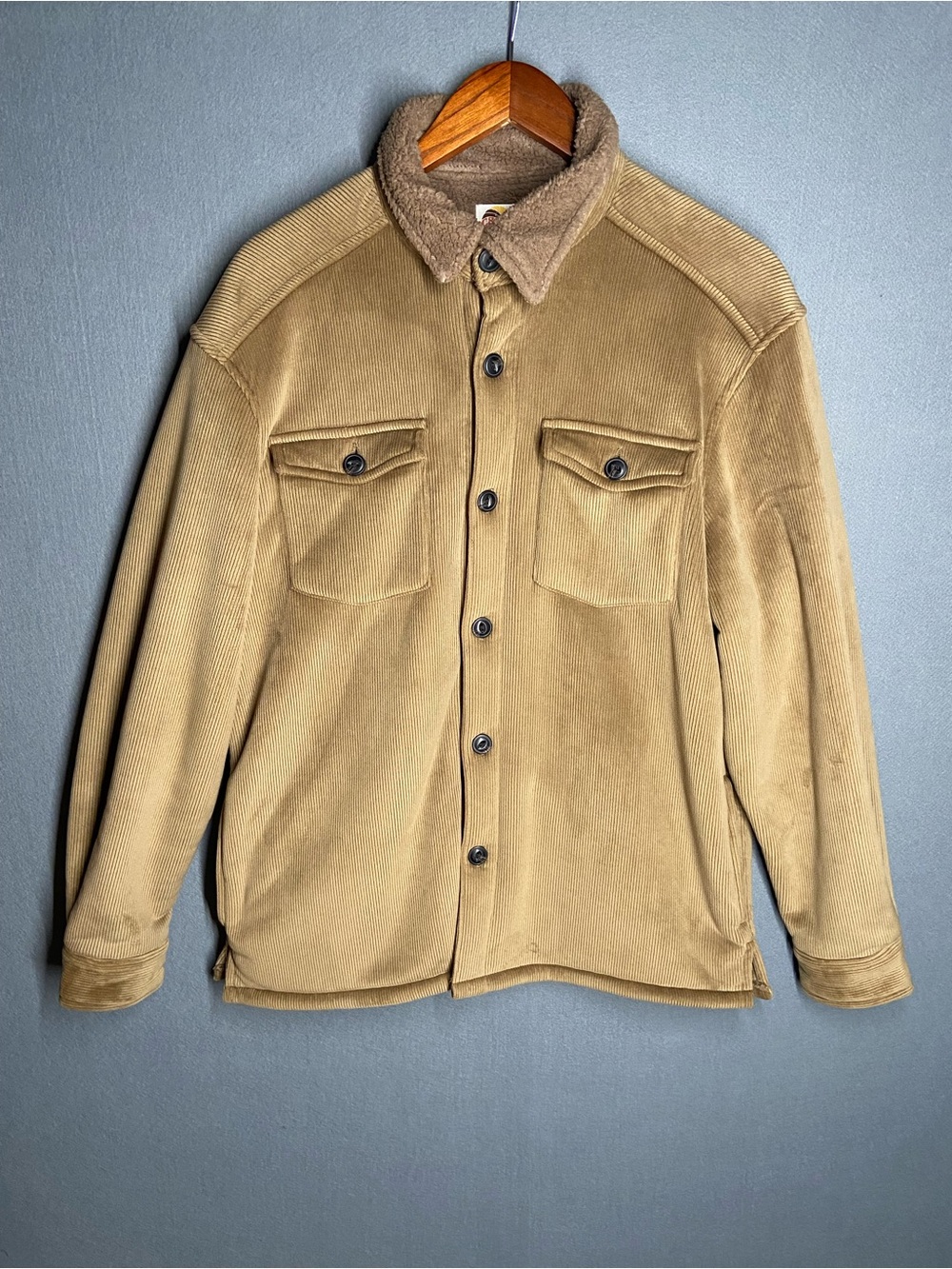 C&C California Men's Tan Corduroy Sherpa Jacket